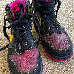 Nike | Shoes | 6 Nike Black Yellow And Pink High Tops | Poshmark